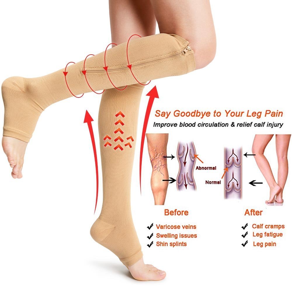 zip sox chaussettes de compression pour les varices - الصورة 3