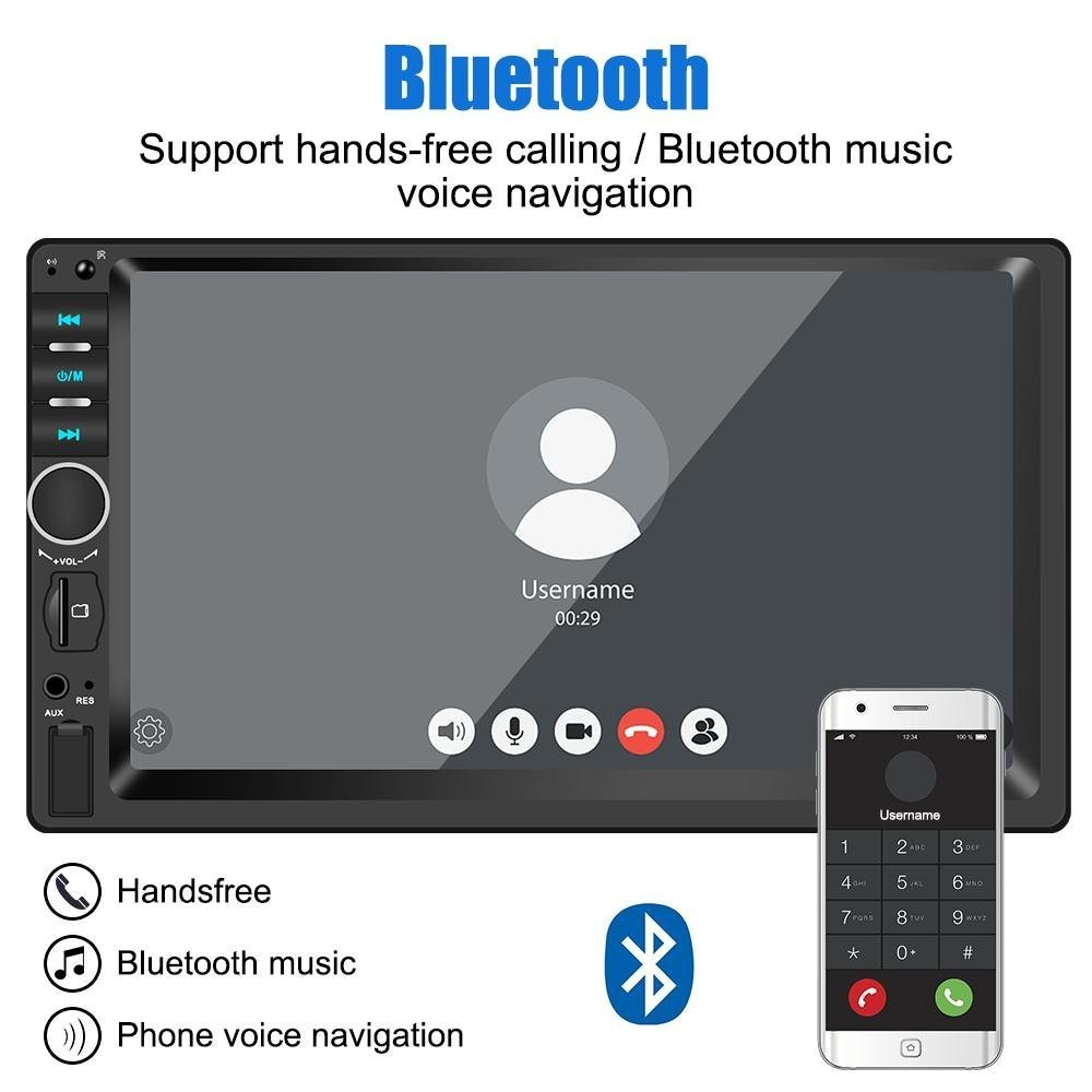 DVD Mp5 Auto-radio écran tactile 7 Pouce Bleutooth. USB AUX .CARD SD. Standard - الصورة 5