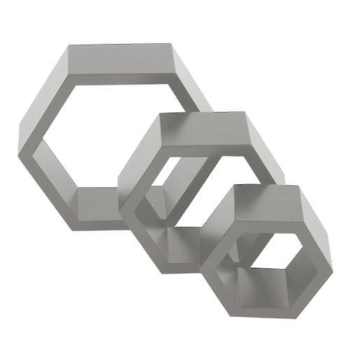 Lot de 3 Étagères Murales Décorative - Bois - Hexagonale - الصورة 4
