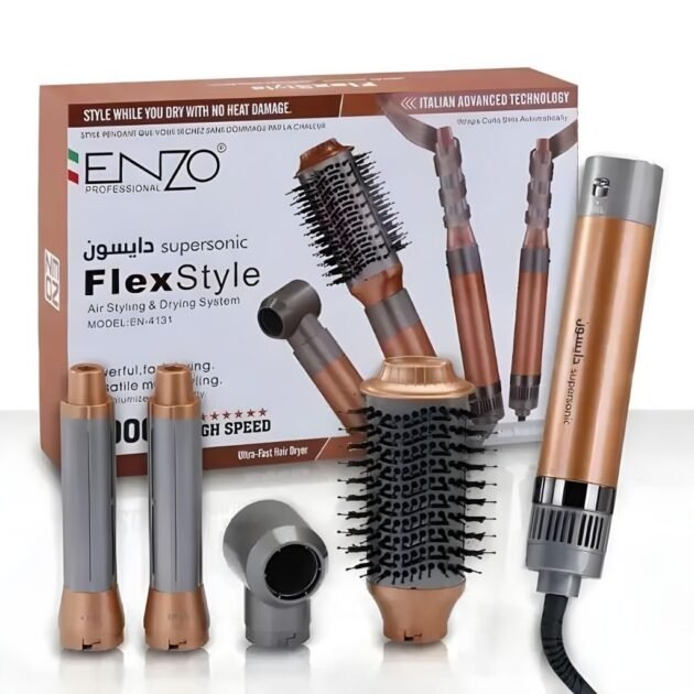 ENZO PROFESSIONAL Brosse Coiffante Multifonctionnelle 4 en 1 – فرشاة تصفيف الشعر متعددة الوظائف