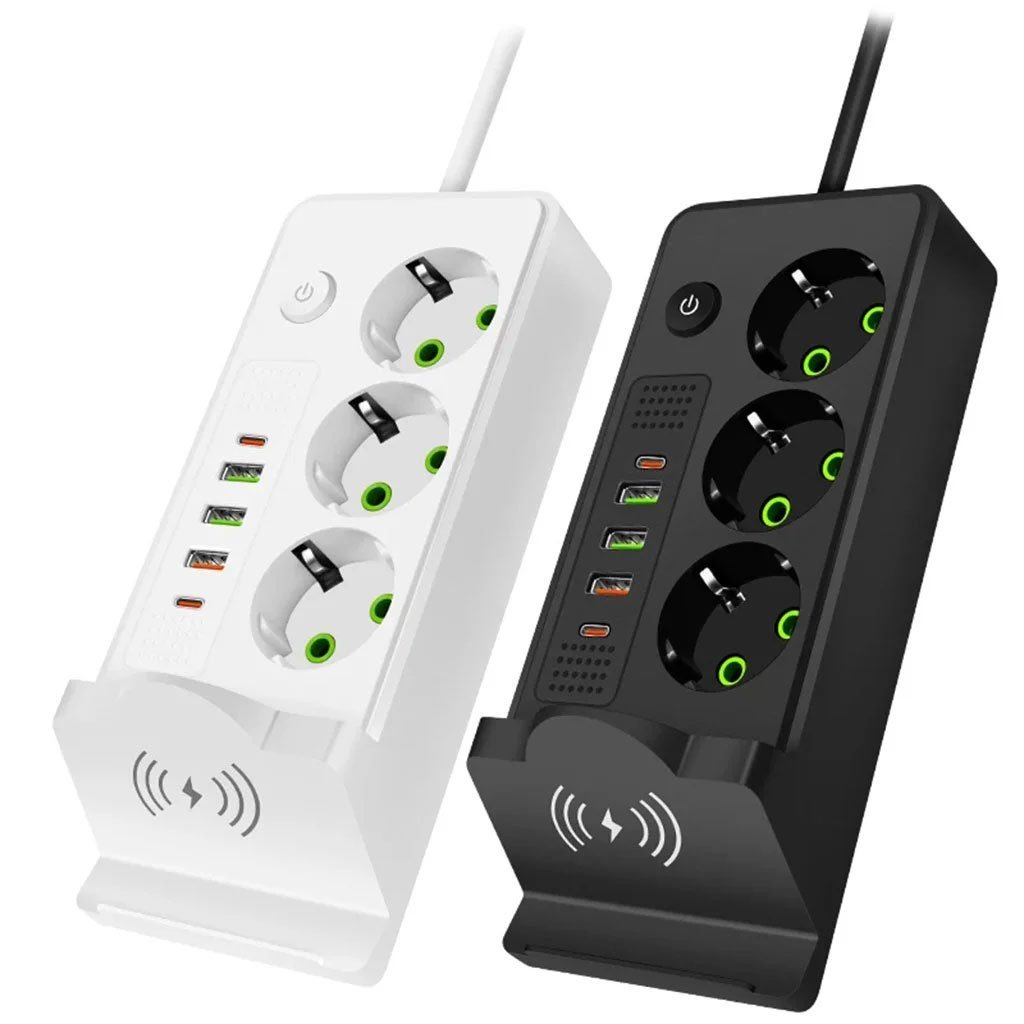 Multiprise 3 SOCKET 2500W avec USB, Type-C et chargement sans fil – مقبس طاقة وشاحن لاسلكي - الصورة 6