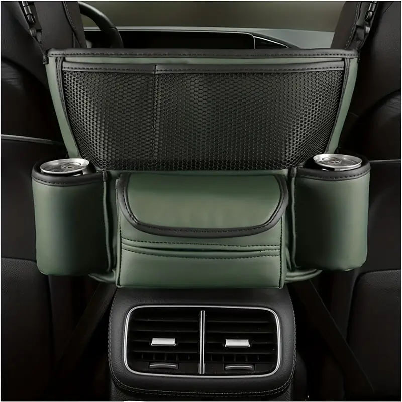 Sac de rangement central en cuir pour siège avant de voiture - الصورة 5