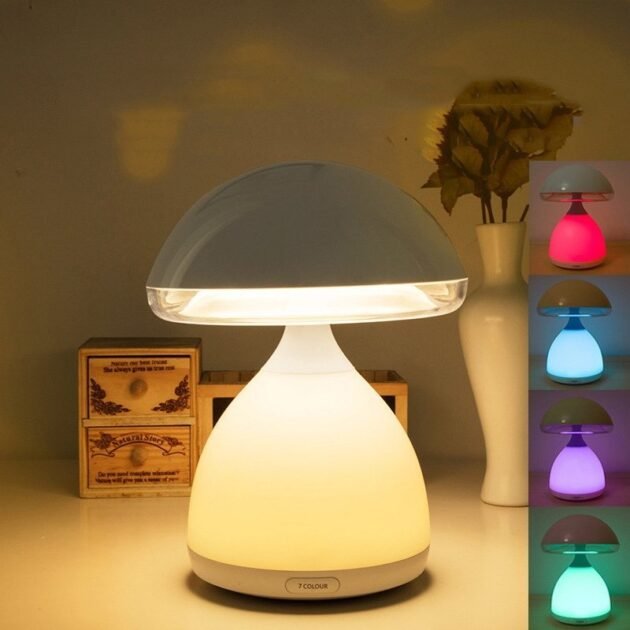 Lampe de chevet LED à capteur tactile Champignon à intensité variable RGB