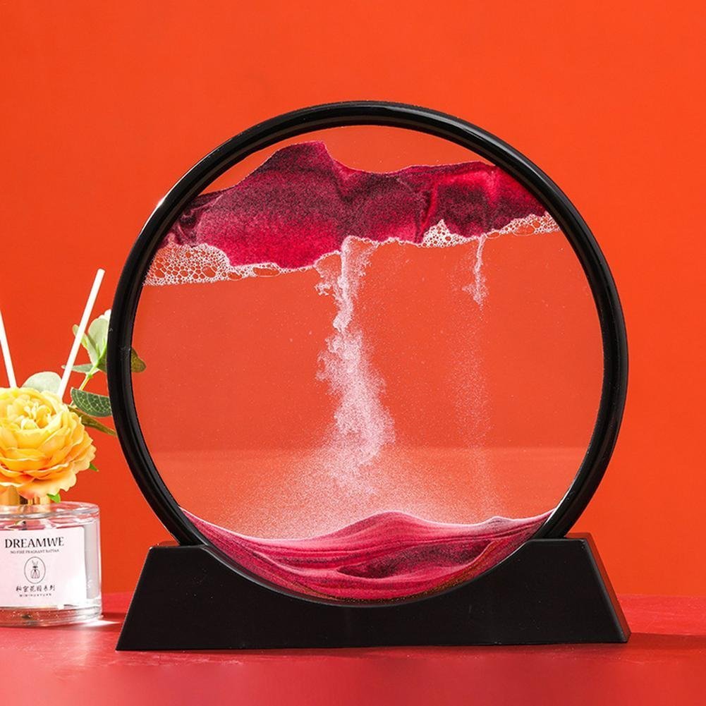 Sablier 3D en Verre rond 12 pouces pour la décoration de la maison - الصورة 5
