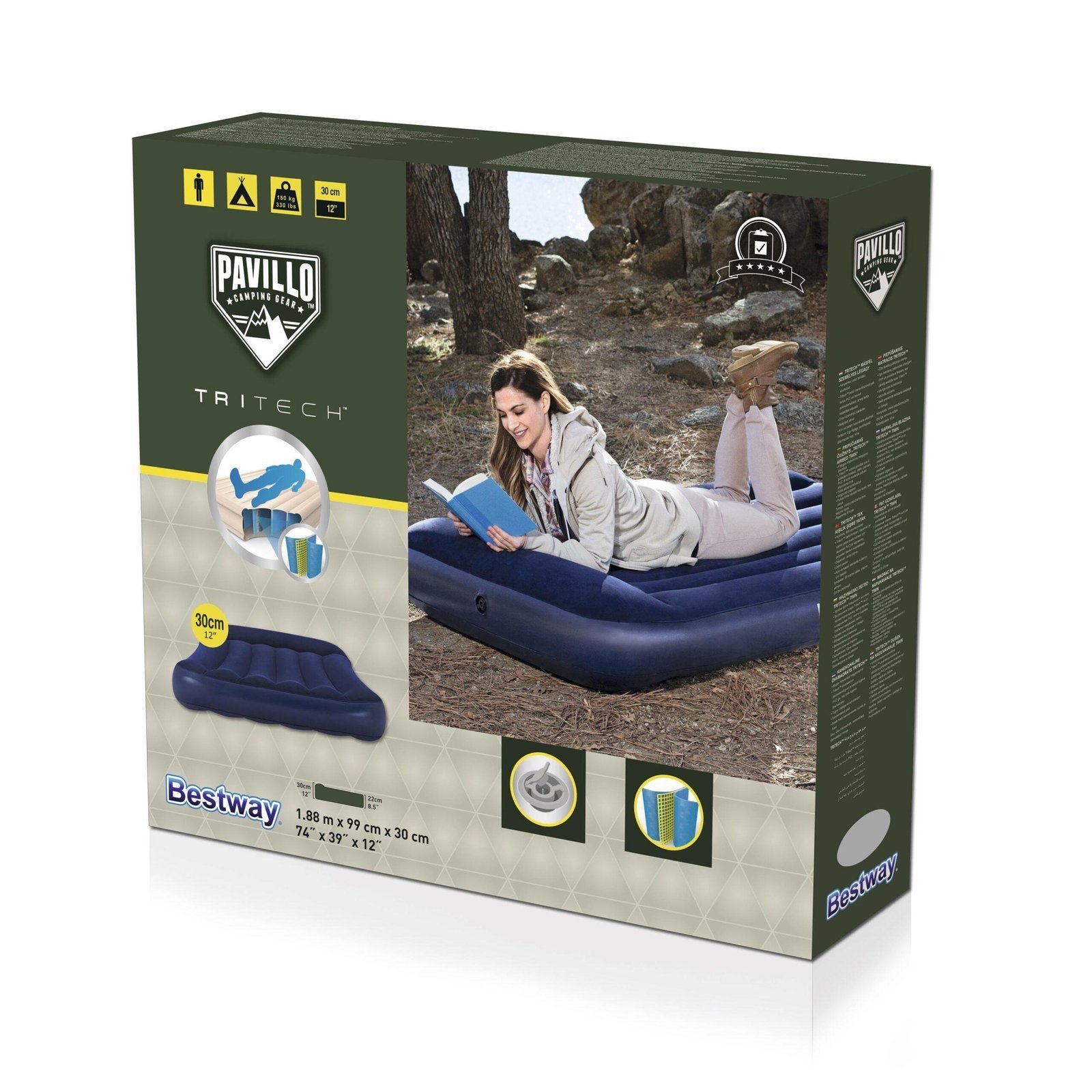 Pavillo Matelas Gonflable avec Oreiller intégrée 188x99x30 cm Bestwey #67680 - الصورة 2