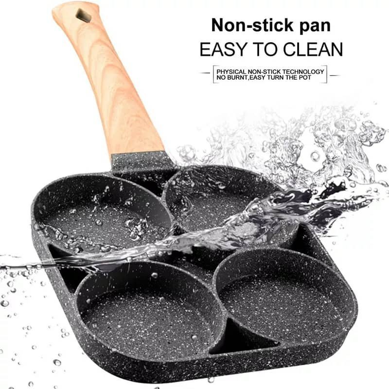 Poêle à crêpes et oeufs avec 4 trous en aluminium antiadhésive - الصورة 3