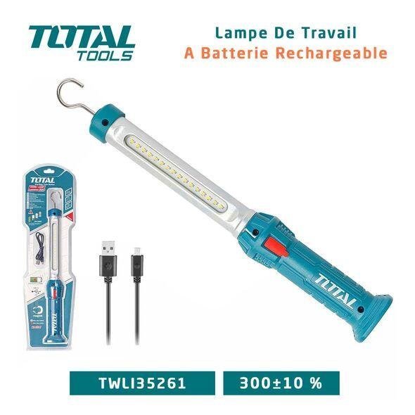 Lampe De Travail TOTAL Rechargeable Avec Base Magnétique TWL3606LI