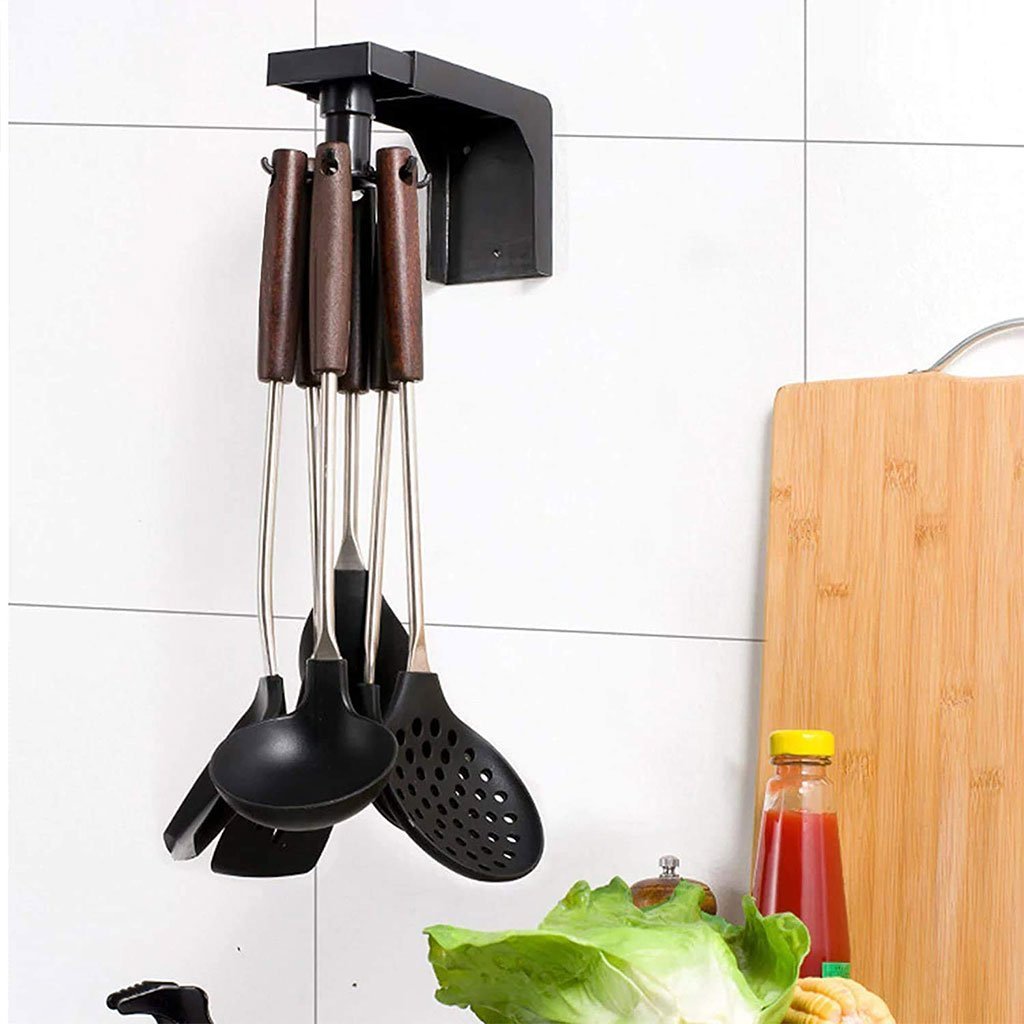 Pack 2 Support de rangement rotatif 360 a 6 crochets pour cuisine - الصورة 5