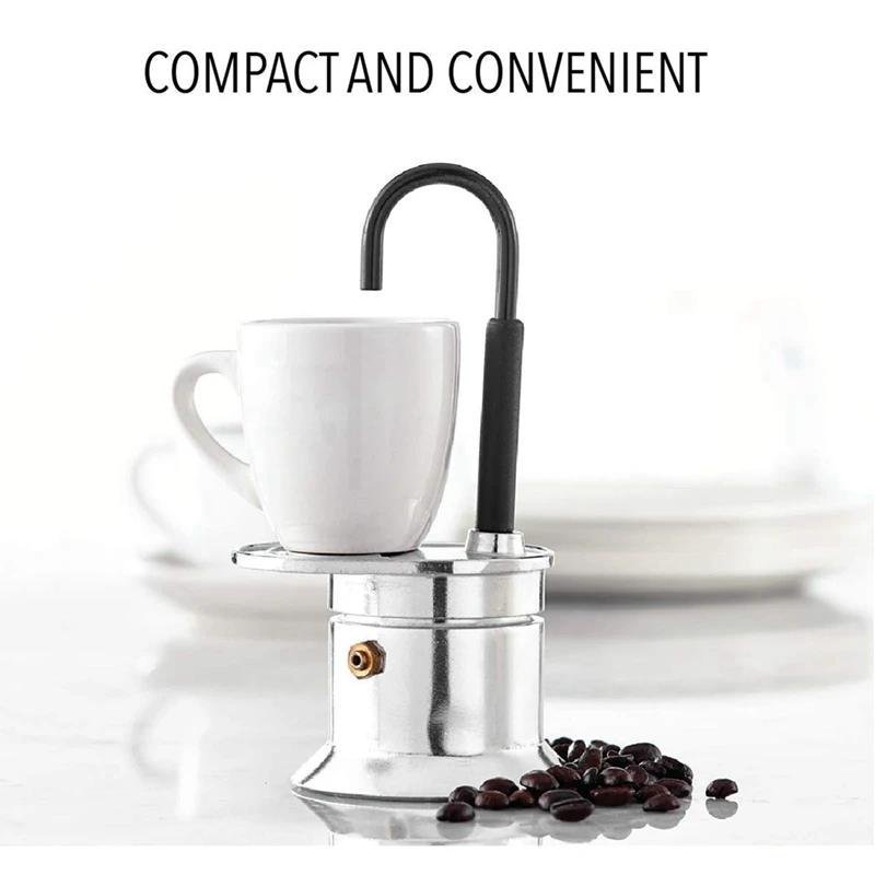 Cafetière Italienne Moka à Tube en Alliage d'Aluminium 50ml - ماكينة صنع قهوة الموكا الإيطالية بأنبوب من سبائك الألومنيوم - الصورة 5