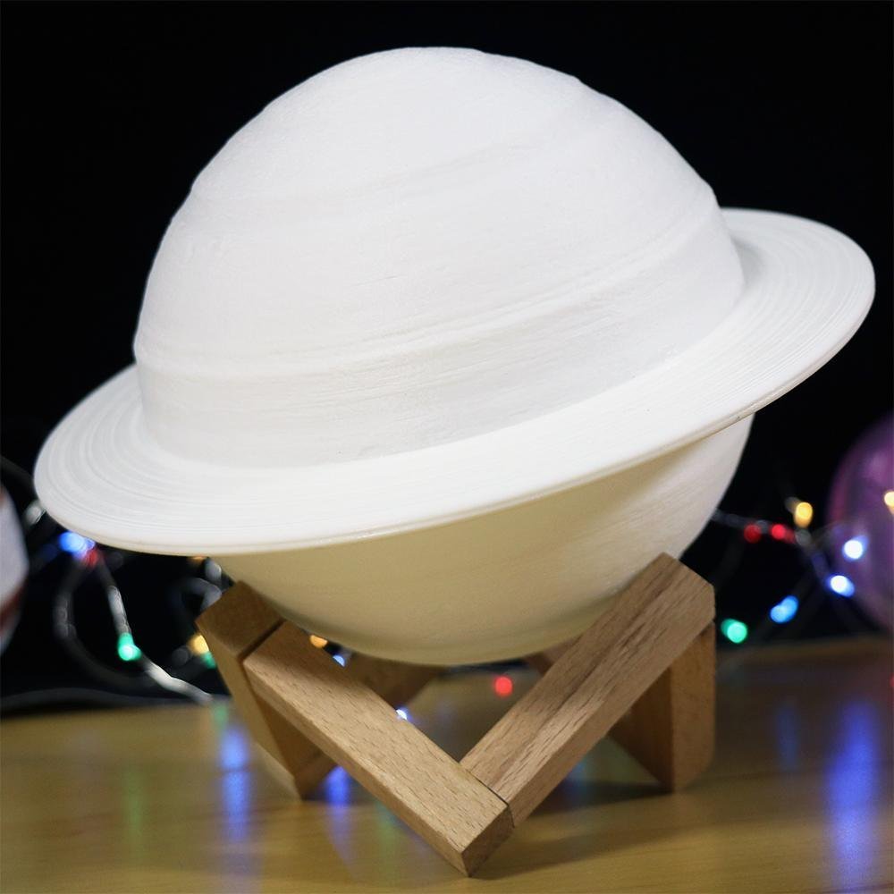 Lampe LED imprimée en 3D saturne - الصورة 4