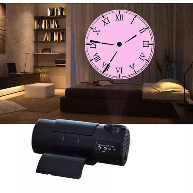 Projecteur horloge mural HD Rotation à 180 degrés 2 mode et 4 couleur