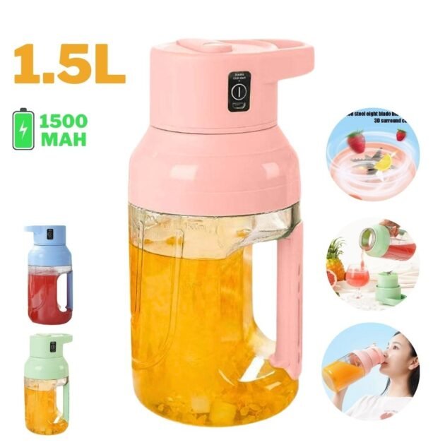 Extracteur de jus frais portatif électrique 1500ml Rechargeable