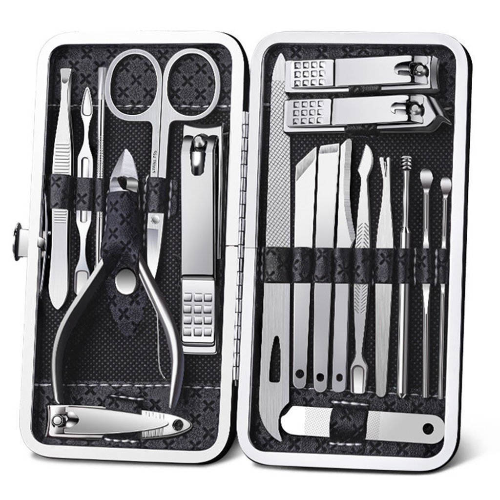 Ensemble de pédicure coupe-ongles 16 pièces avec ciseaux pince à épiler outils de manucure professionnels