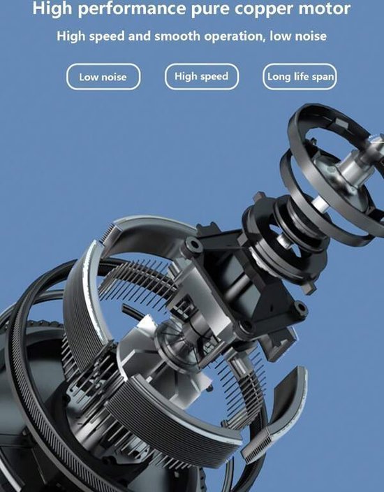 Ventilateur électrique 12V pour tableau de bord de voiture, rotatif à 360 degrés - الصورة 3