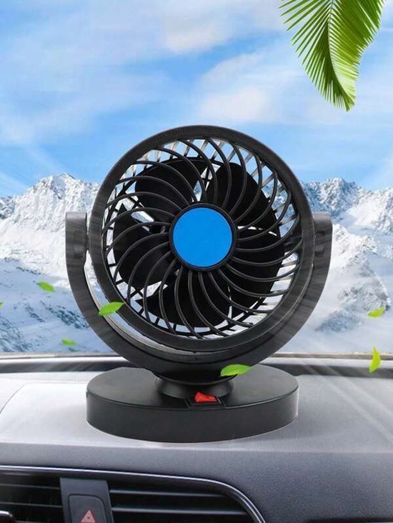 Ventilateur électrique 12V pour tableau de bord de voiture, rotatif à 360 degrés - الصورة 2