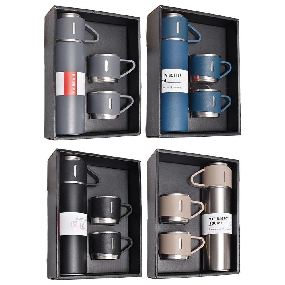 Ensemble Thermos avec 3 tasses thermique 500ml en acier inoxydable - الصورة 5