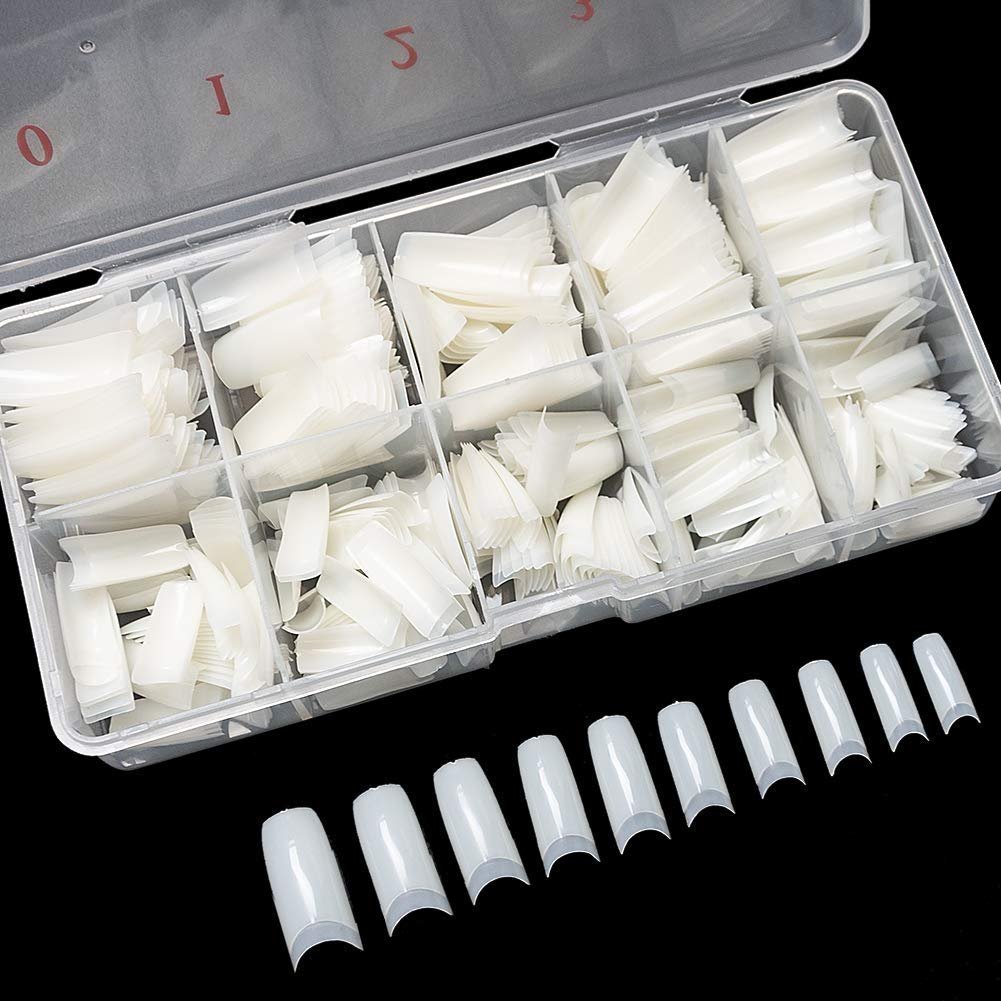 Boite 500 Pcs Pose Capsules 10 Sizes ongles transparent - الصورة 5