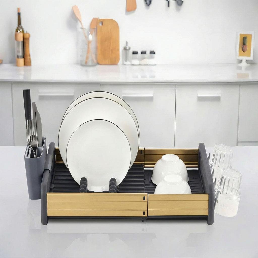 Egouttoir à Vaisselle Extensible en Aluminium Durable 62118 – مجفف أواني في المطبخ - الصورة 6