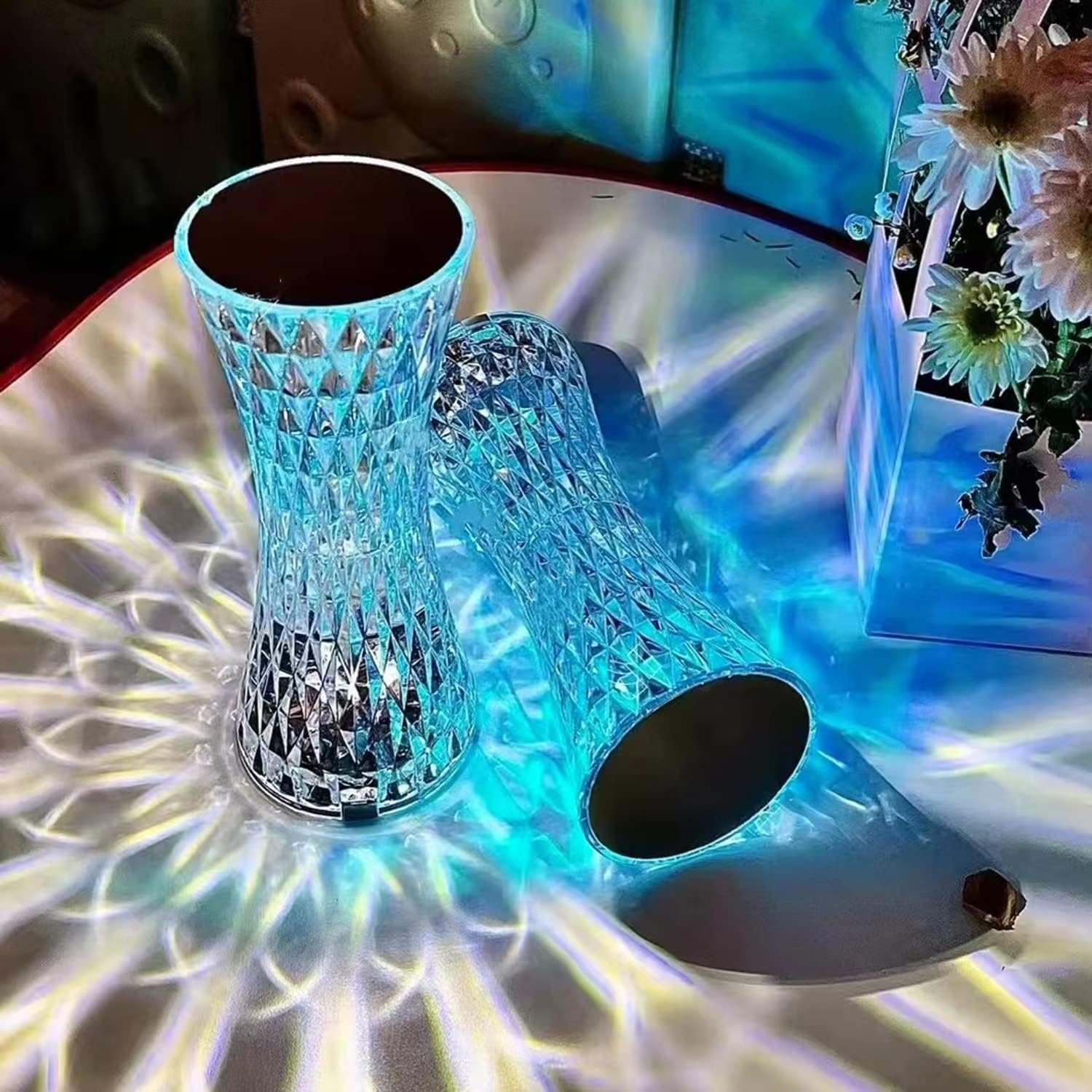 lampe de table en cristal sans fil Tactile Rgb pour chambre - الصورة 4