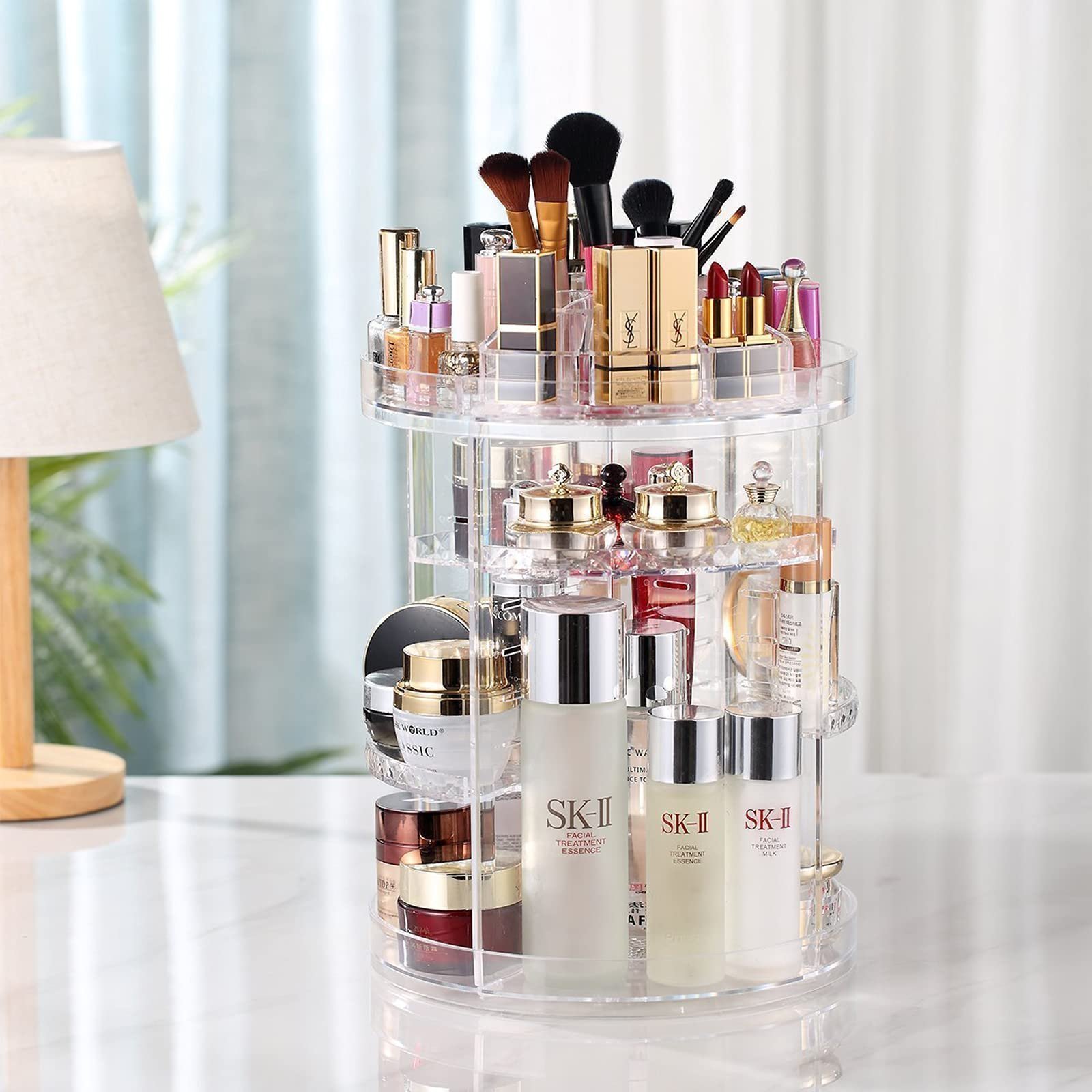 Organisateur de maquillage rotatif à 360 ° en Crystal acrylique - الصورة 5