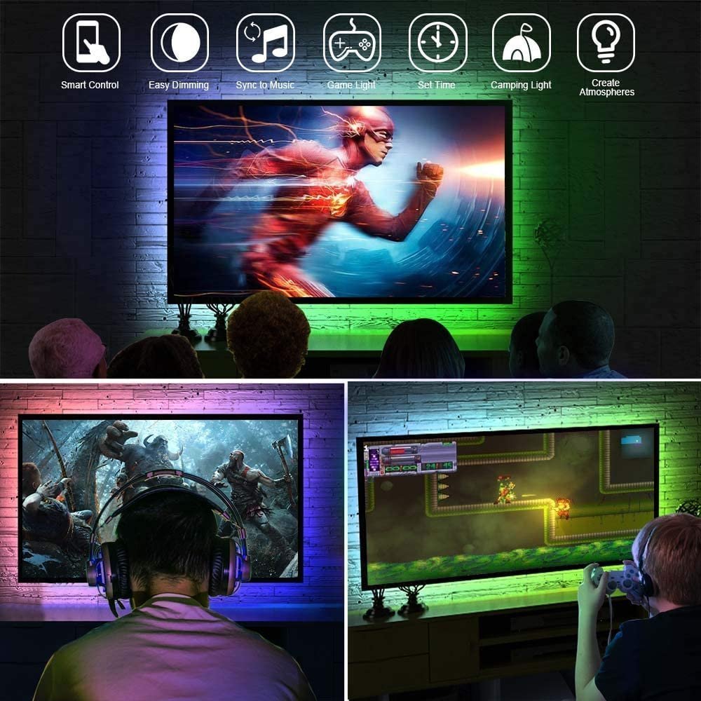 Smart LED Strip TV rétroéclairage 5M RGB Android/iOS - الصورة 5