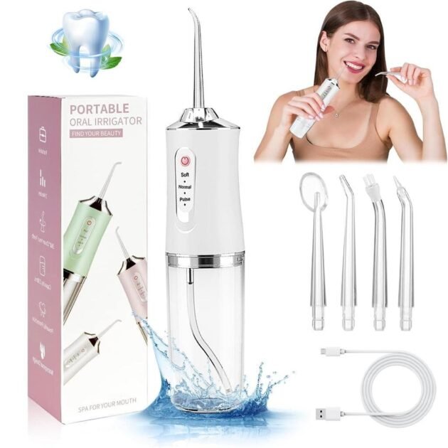 Hydropulseur dentaire électrique sans fil Rechargeable par USB – جهاز تنظيف الأسنان