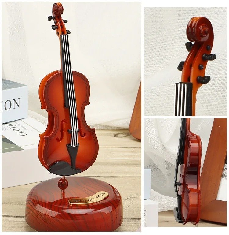 Mini instrument de musique rétro VIOLON, boîte à musique Décoration - الصورة 2