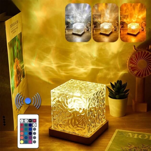 Lumière à motif d’eau dynamique USB Veilleuse Rotative