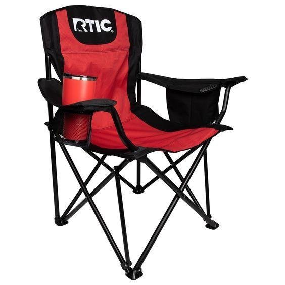 RTIC Chaise de camping pliante avec porte-boissons et sacs isoterme - الصورة 4