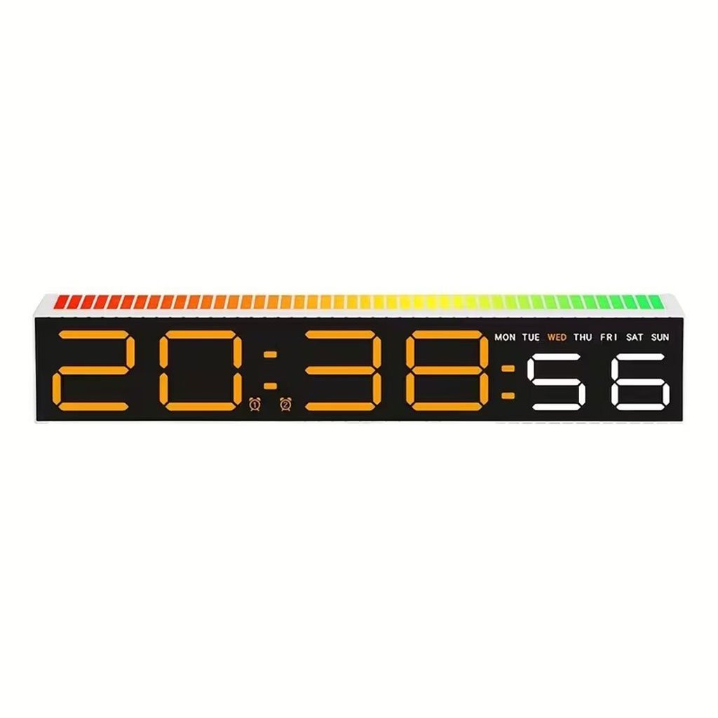 Horloge numérique LED générique avec capteur de rythme musicale – ساعة رقمية لتزيين المكتب - الصورة 4