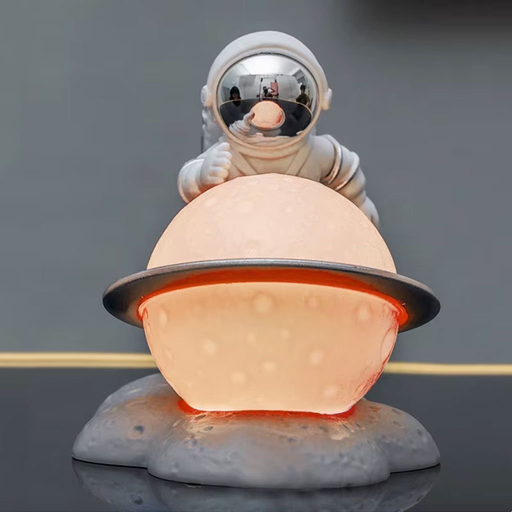 Astronaute Veilleuse Décoration De Bureau Lune Spaceman Résine - الصورة 2
