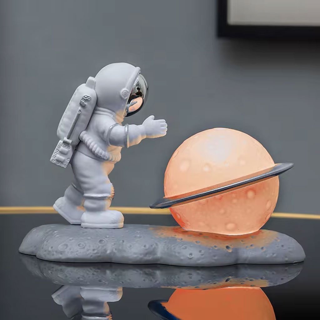 Astronaute Veilleuse Décoration De Bureau Lune Spaceman Résine - الصورة 4