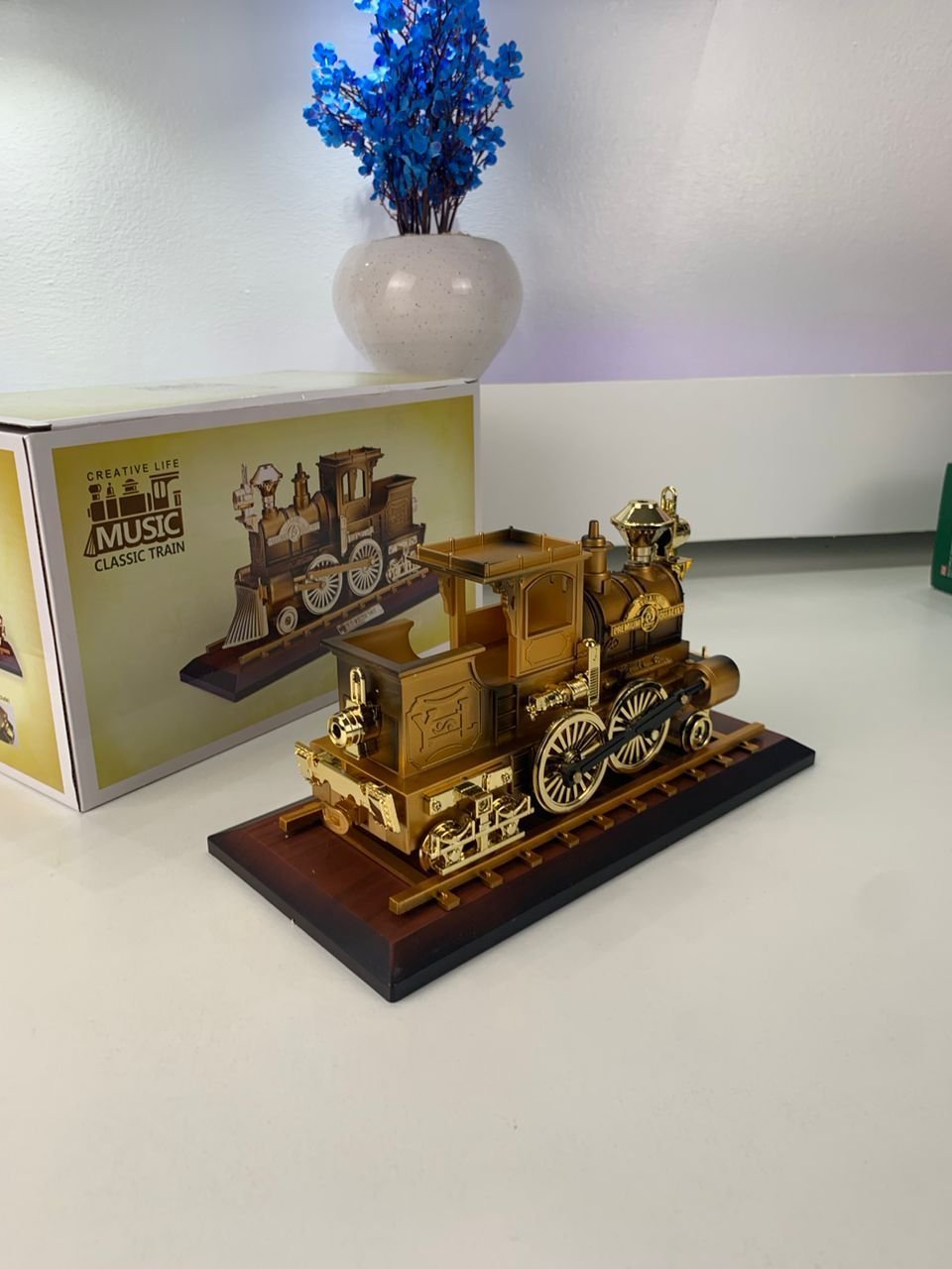 Boîte à Musique Locomotive Mobile en Bronze – علبة موسيقى قاطرة متحركة - الصورة 3