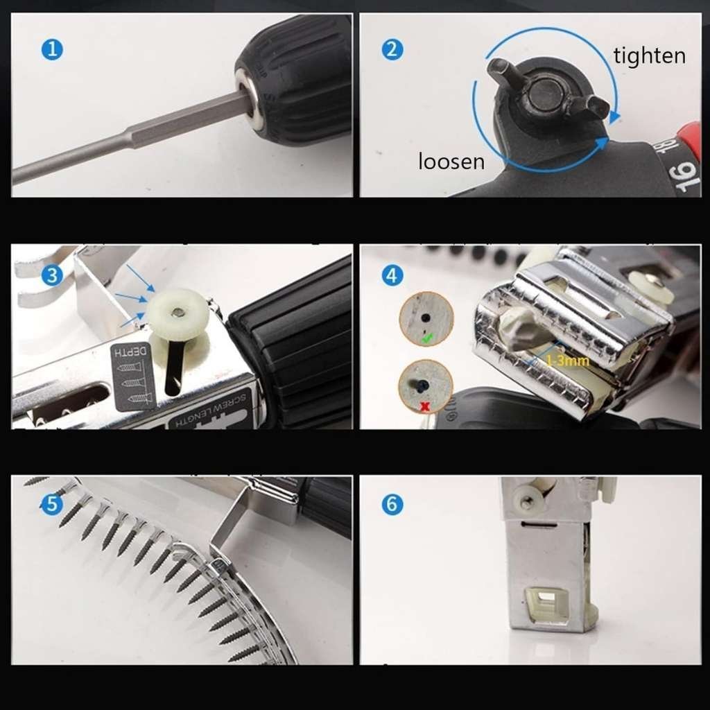 Adaptateur de Cloueur Automatique à Chaîne pour Visseuse – محول مسدس مسامير أوتوماتيكي بسلسلة لمفك البراغي - الصورة 5