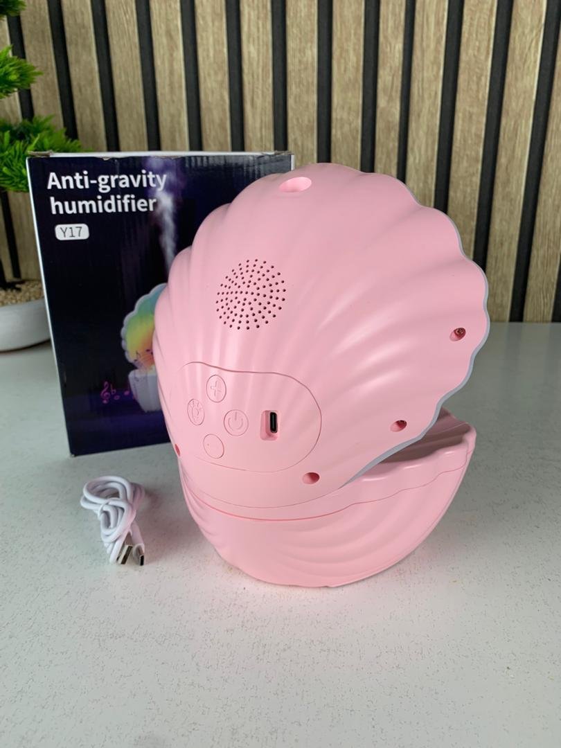 Humidificateur d’air et Haut Parleur BT avec lumière d’ambiance antigravité 550ml – مكبر صوت ومعطر جو على شكل محار البحر - الصورة 2