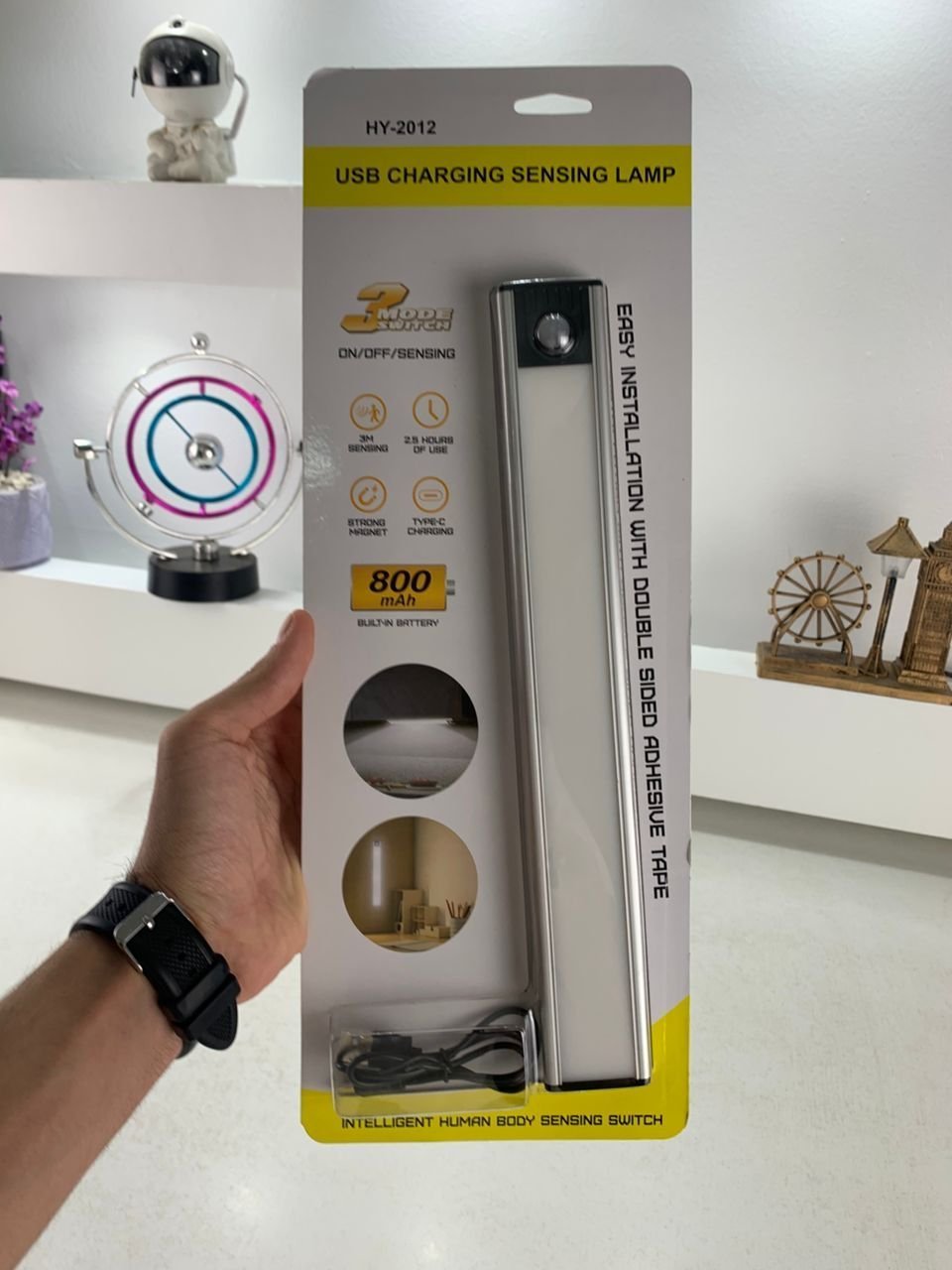 Lampe LED Rechargeable avec Détecteur De Mouvement Intérieur 3 Modes HY-2012 – مصباح مناطق ضيقة بعدة أوضاع - الصورة 2