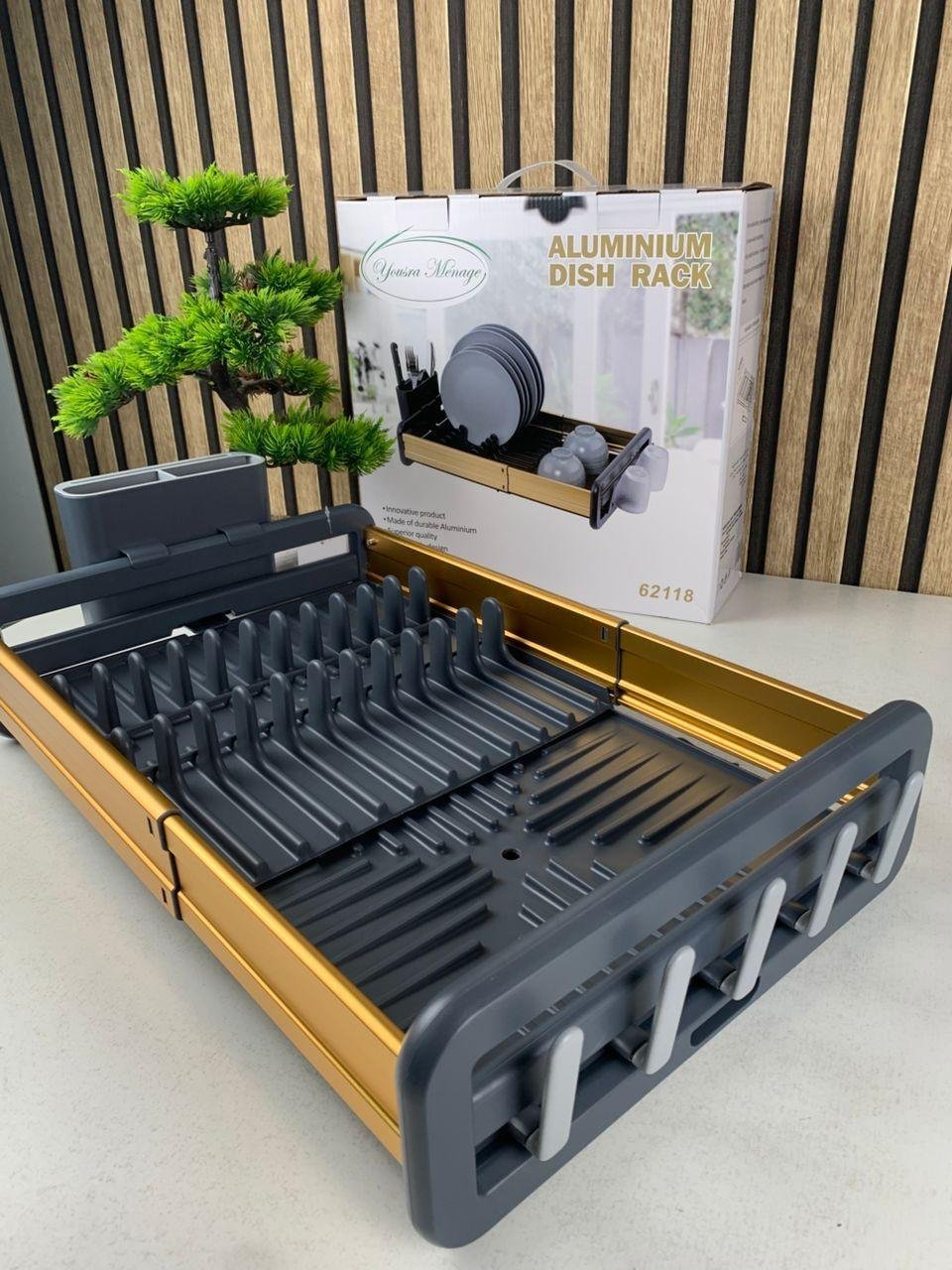 Egouttoir à Vaisselle Extensible en Aluminium Durable 62118 – مجفف أواني في المطبخ - الصورة 3
