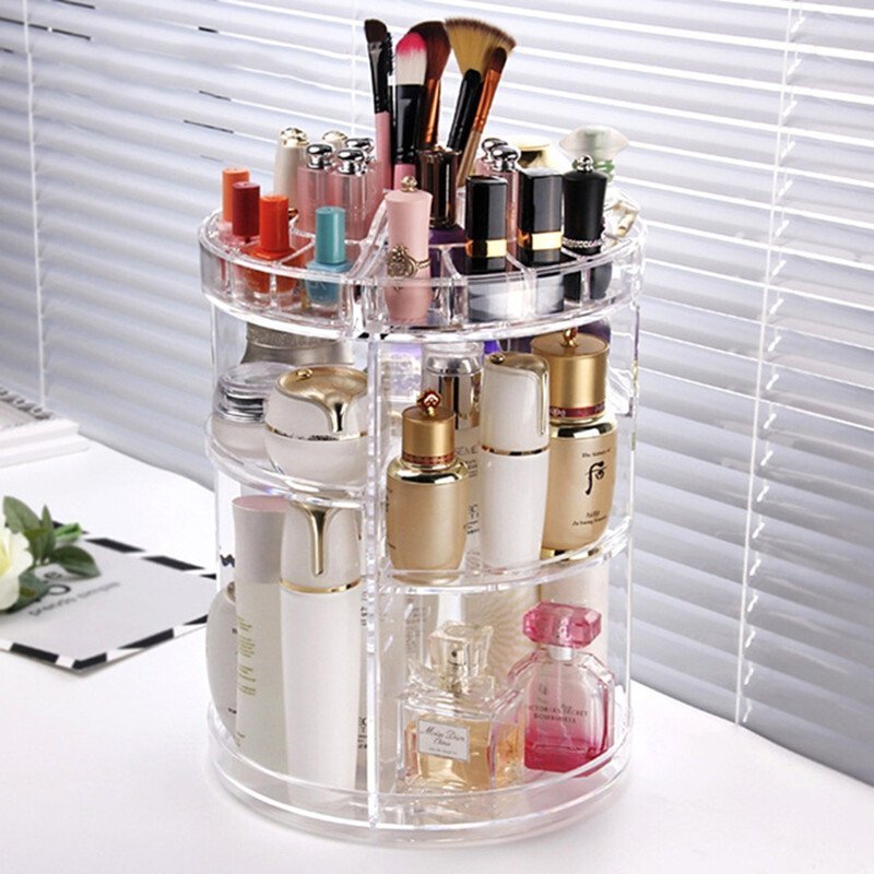Organisateur de maquillage rotatif à 360 ° en Crystal acrylique - الصورة 6