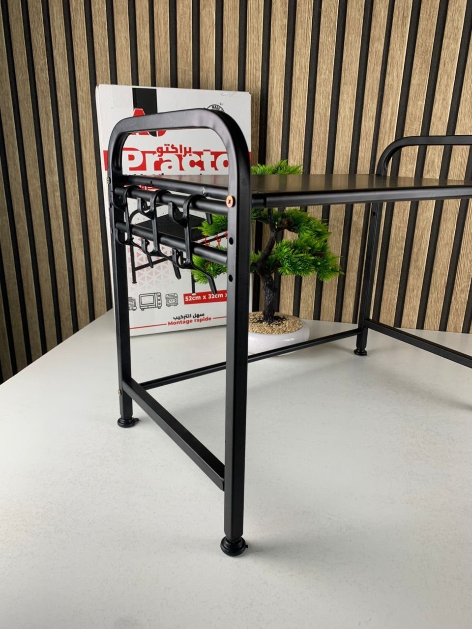Support pour four à micro-ondes et étagère de rangement 2 étages – منظم أغراض وحامل ميكروويف - الصورة 2