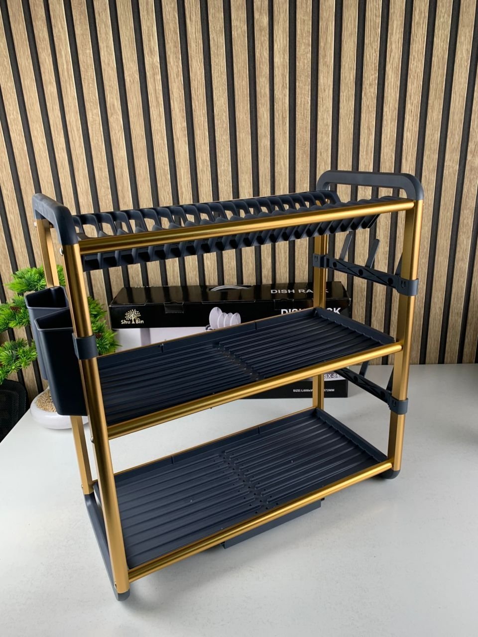 Egouttoir à Vaisselle en Aluminium de Haute Qualité 3 étages SX-841 – منظم أواني الغسيل - الصورة 3