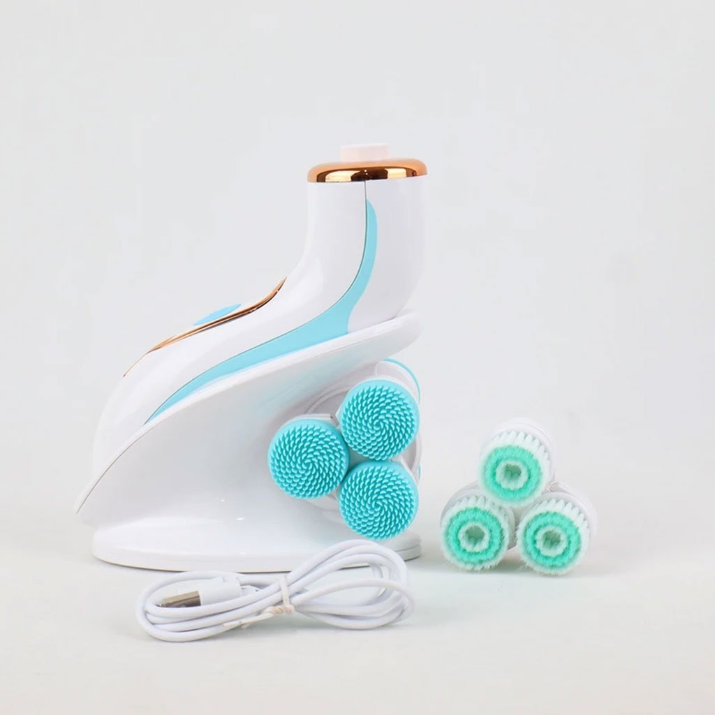 Brosse Nettoyante Électrique Cnaier AE-8788 3 Têtes Rotatives Recharge USB – جهاز تنظيف البشرة بعمق - الصورة 5