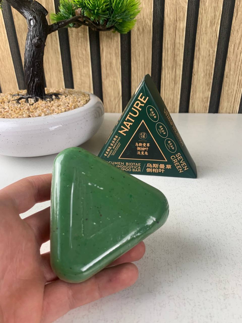 Seven Green shampoing solide à mousse dense pour des cheveux brillants et forts – الصابون الصيني الأخضر - الصورة 2