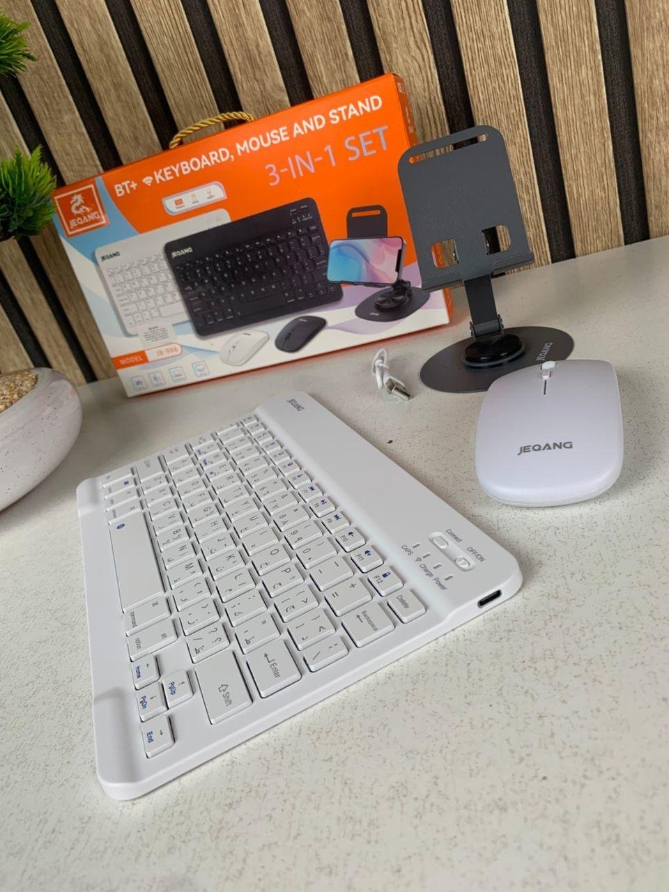 Combo clavier et souris avec support de téléphone compatible ( windows + ios + android ) - الصورة 2