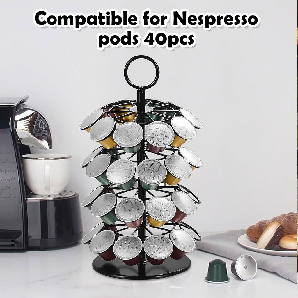 Support Présentoir de Capsules 40 PCS Rotatif 360 Degrés – حامل كبسولات القهوة - الصورة 6