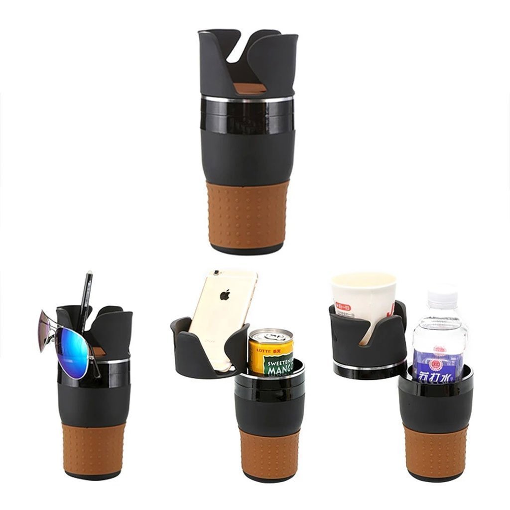 Porte-gobelet Multi intelligent réglable 5en1 pour voiture, rangement accessoires d’intérieur de voiture - الصورة 5