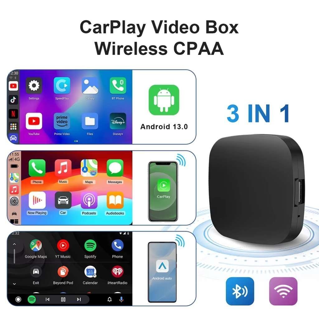 Box CarPlay Sans Fil Android 13 pour Voiture Stockage 32GB + 2GB RAM – جهاز ميديا بنظام أندرويد 13 - الصورة 5
