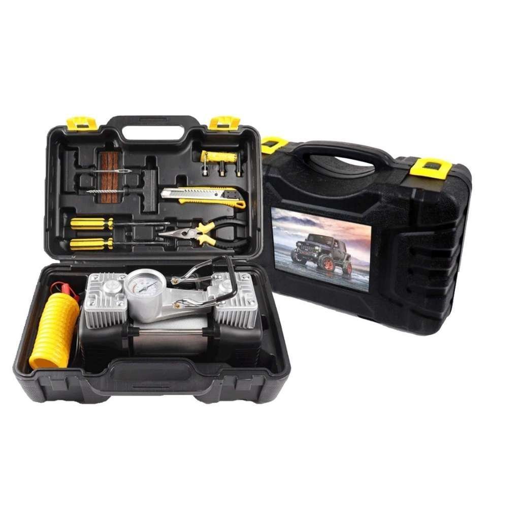 Compresseur d’Air Double Cylindre SHREESAMP avec Kit de réparation 12V -150PSI – مضخة هواء مزدوجة الأسطوانة مع أدوات التصليح - الصورة 2