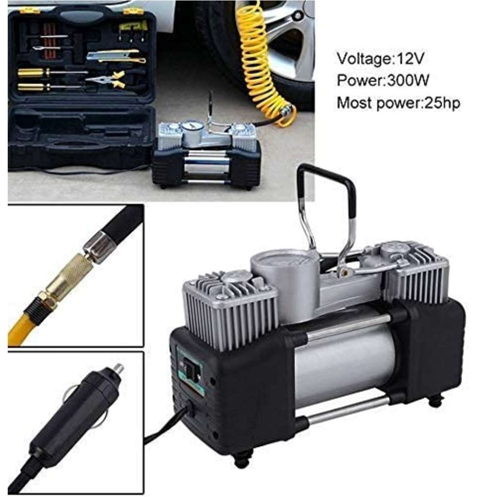 Compresseur d’Air Double Cylindre SHREESAMP avec Kit de réparation 12V -150PSI – مضخة هواء مزدوجة الأسطوانة مع أدوات التصليح - الصورة 3