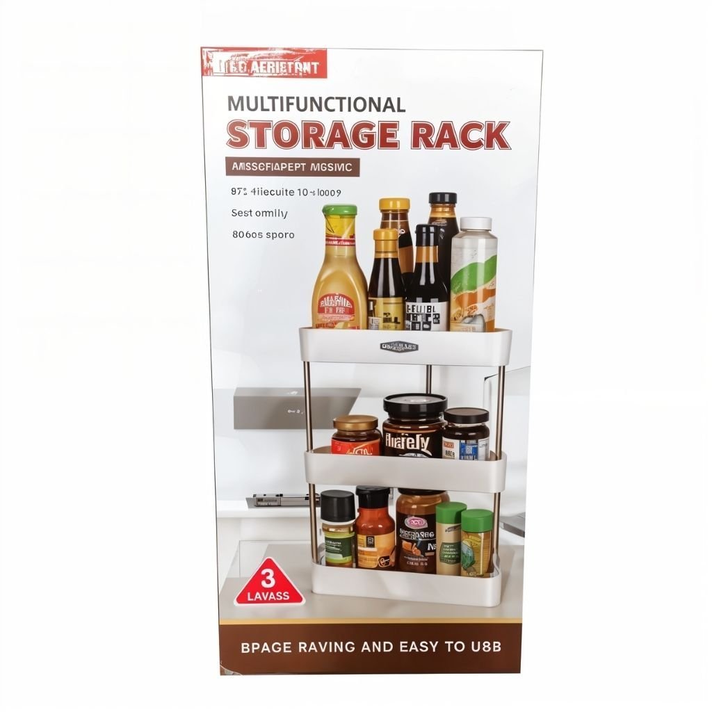 Étagère d'Angle de Rangement Multifonctionnelle 3 Tier – رف زاوية للتخزين متعدد الوظائف - الصورة 4