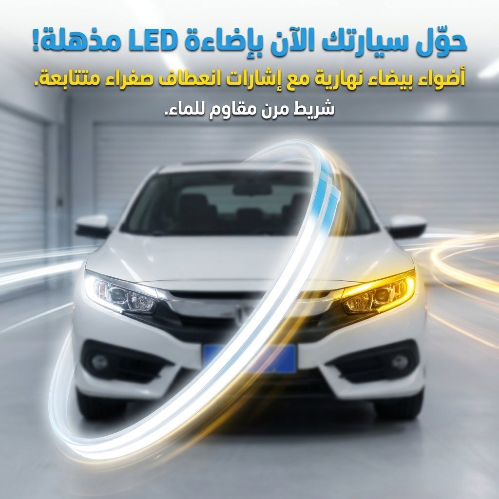 Feux de Jour LED Et Clignotant 2Pcs Pour Phares de Voiture 60cm